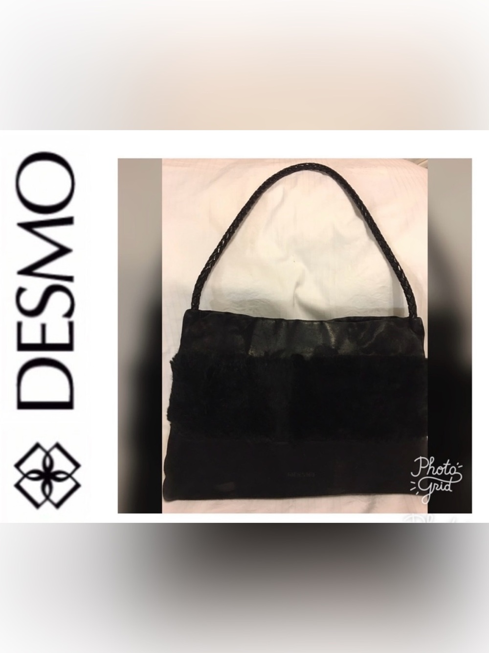 Fur DESMO  Signature Italian Leather Shoulder Bag Classic Winter Party Staple